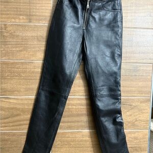 Sleek Black Leather Skinny Jeans for Women